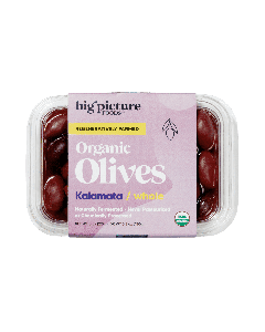 Big Picture Foods Whole Organic Kalamata Olives, 8/8 OZ (REFRIGERATED)