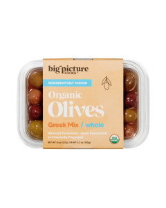 Big Picture Foods Whole Organic Greek Mix Olives, Refrigerated Fresh,  Tray
