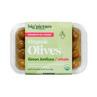 Big Picture Foods Pitted Organic Green Amfissa Olives, Refrigerated Fresh, Tray 8/8 OZ 