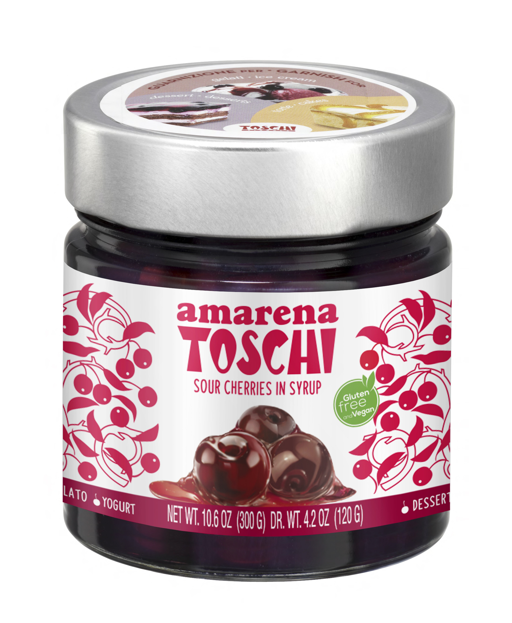 あめ Toschi Candied Amarena Cherries in Syrup