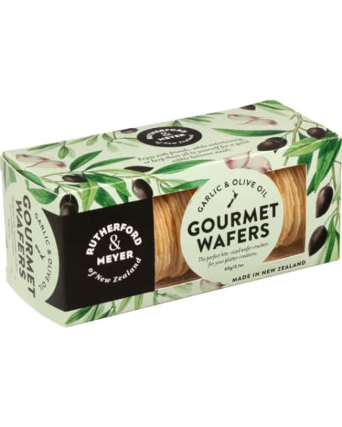 Rutherford & Meyer Wafers, Garlic & Olive Oil 12/2.1 OZ